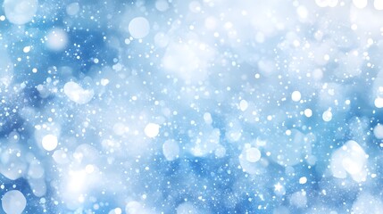 Obraz premium Abstract blue watercolor background with snowflakes and glitter, a Christmas wallpaper design with copy space for text. 