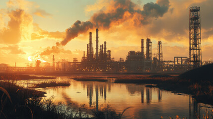Obraz premium Modern oil extraction techniques with minimal environmental impact