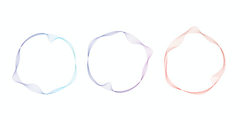 Vector abstract design featuring wavy circles 