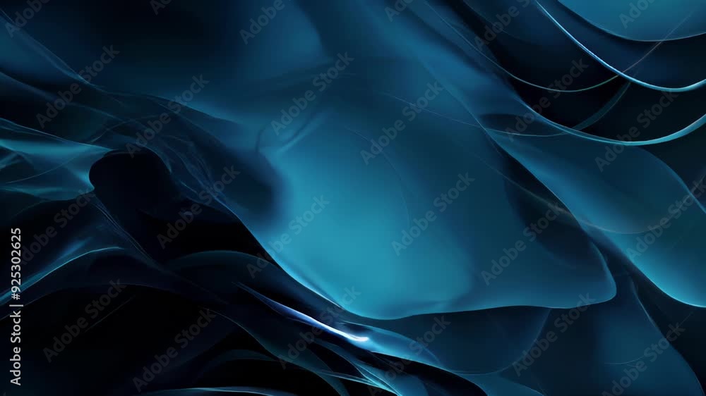 Aufkleber abstract dark blue gradient waves background liquid texture with vaporwave seamless loop and copy sp
