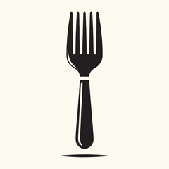 Wooden fork silhouette vector illustration
