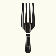 Wooden fork silhouette vector illustration