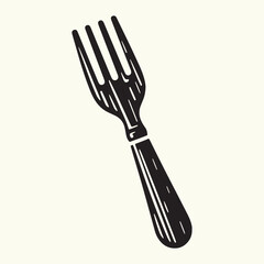 Wooden fork silhouette vector illustration