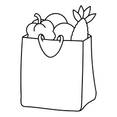 Shopping bag Shopping bag filled with fresh vegetables art vector illustrator filled with fresh vegetables art vector illustrator