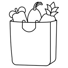 Shopping bag Shopping bag filled with fresh vegetables art vector illustrator filled with fresh vegetables art vector illustrator