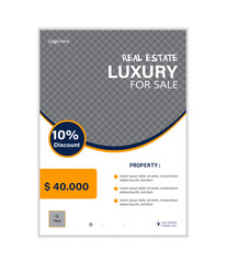 Luxury creative modern real estate promotion flyer design template.