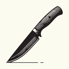 Wooden Handle Knife silhouette vector illustration