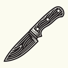 Wooden Handle Knife silhouette vector illustration