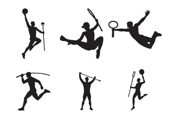 People in sports silhouette vector illustration, White background.