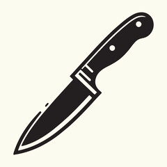 Wooden Handle Knife silhouette vector illustration
