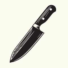 Wooden Handle Knife silhouette vector illustration