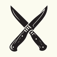 Wooden Handle Knife silhouette vector illustration