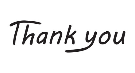 Thank You handwritten inscription. Hand drawn lettering. Thank You calligraphy. Thank you card. Vector illustration. Use on cards, banner, poster, sticker, packaging and other suitable place.	