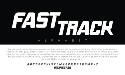 Luxury FAST-TRACK alphabet letters font for logo