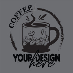 Black and White Coffee Mug Logo Design