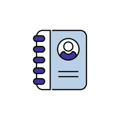 Address Book icon design with white background stock illustration