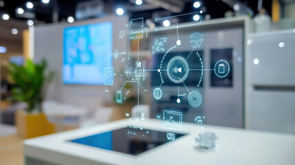 Prototype smart appliances being showcased at a technology exhibition