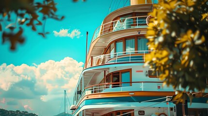 Cruise boat on the upper level