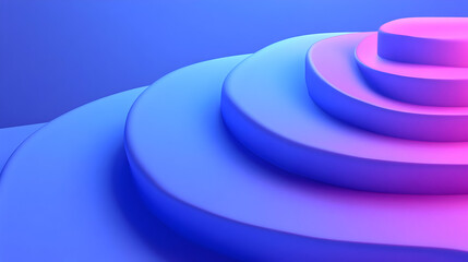 A gradient design featuring layered circular shapes in blue and pink tones.