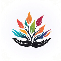 Obraz premium Eco-Friendly Tree in Hands Icon Illustration on a transparent background