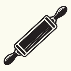 Wooden Rolling Pin Silhouette Vector Illustration