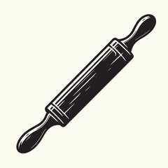 Wooden Rolling Pin Silhouette Vector Illustration