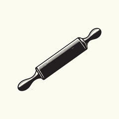 Wooden Rolling Pin Silhouette Vector Illustration