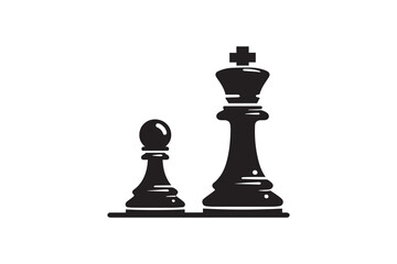 Chess pieces vector illustration. Chess checkmate silhouettes