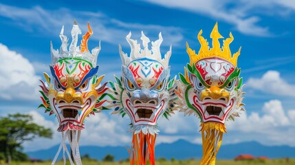 A group of people wearing colorful masks with different designs
