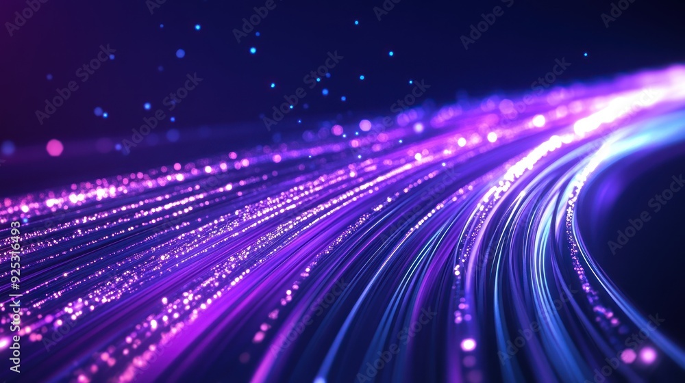 Wall mural Abstract Purple and Blue Light Trails