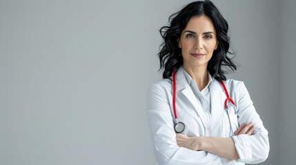 The female doctor standing