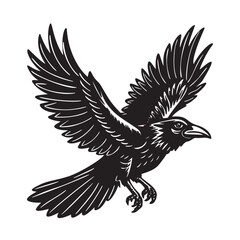 Flying crow.vector illustration on white background