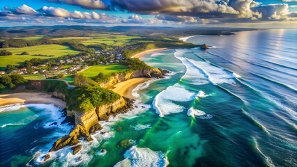 A breathtaking aerial shot of a coastline taken by a drone on World Photography Day