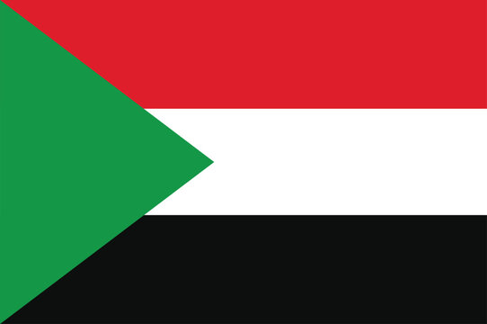 National flag of Sudan. Sudan flag. Vector illustration.