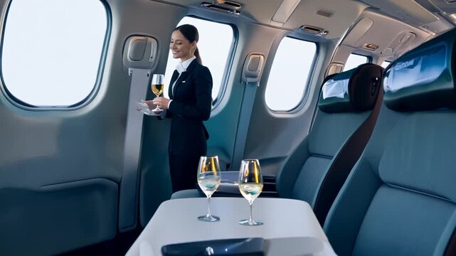 Luxury First-Class Business Seats for Corporate Air Travel Generative AI