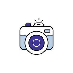 Camera icon design with white background stock illustration