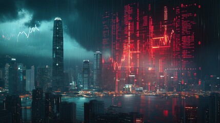 Obraz premium Market Maelstrom Meets Metropolis