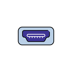 hdmi port icon design with white background stock illustration