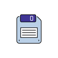 Floppy icon design with white background stock illustration