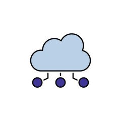 Cloud Computing icon design with white background stock illustration