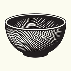 Wooden Bowl Silhouette Vector Illustration
