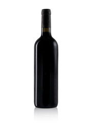 Dark wine bottle on a clean, isolated background