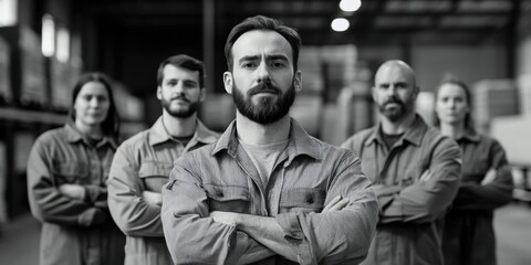 A Team of Workers in a Warehouse