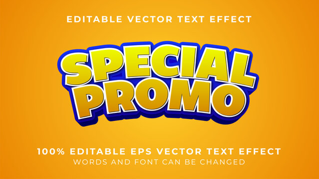 special promo 3d editable vector text effect