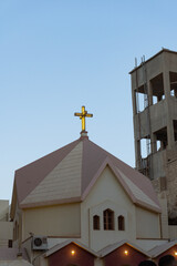 Church in the Monastery of the Virgin Mary in Jabal Dronka in night