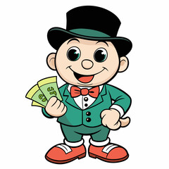 BABYBOY character, estilo Mr monopoly  art vector illustration