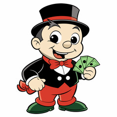 BABYBOY character, estilo Mr monopoly  art vector illustration