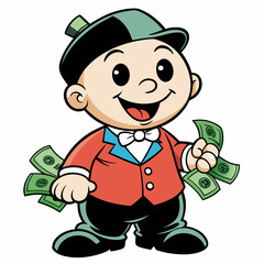 BABYBOY character, estilo Mr monopoly  art vector illustration