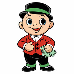 BABYBOY character, estilo Mr monopoly  art vector illustration