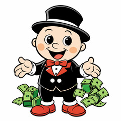 BABYBOY character, estilo Mr monopoly  art vector illustration